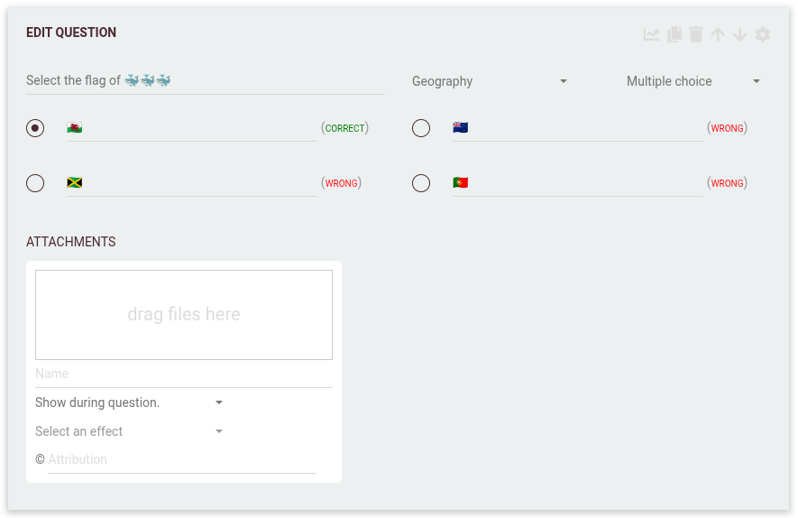 Example: Multiple choice question about flags