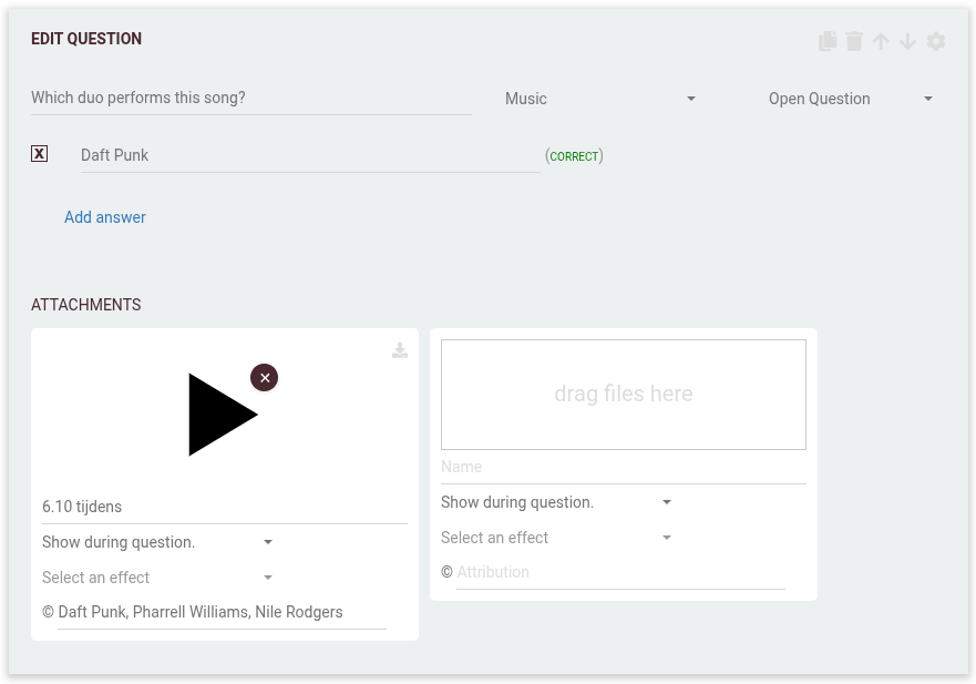 Ejemplo: Pregunta abierta sobre música